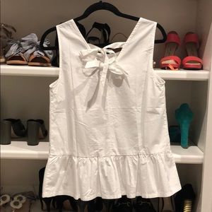 J. Crew white peplum top
